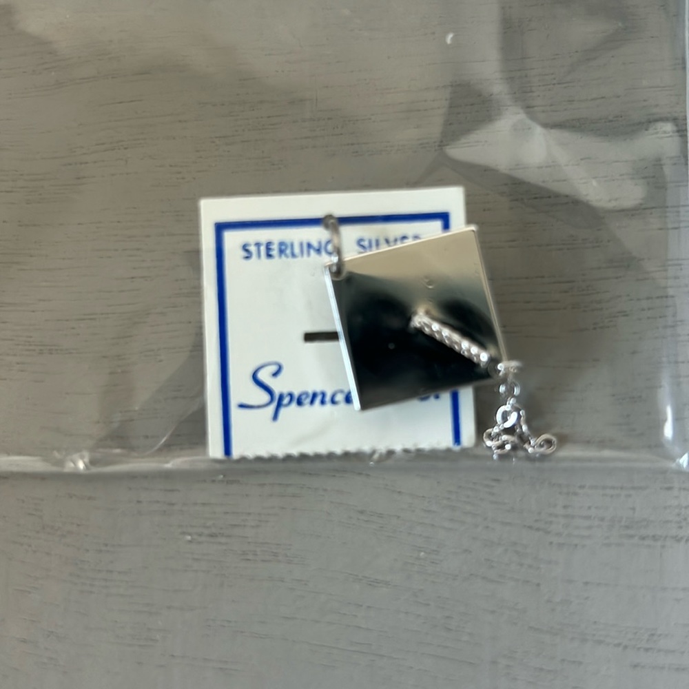 Sterling Silver Charm, Graduation Cap, NWT